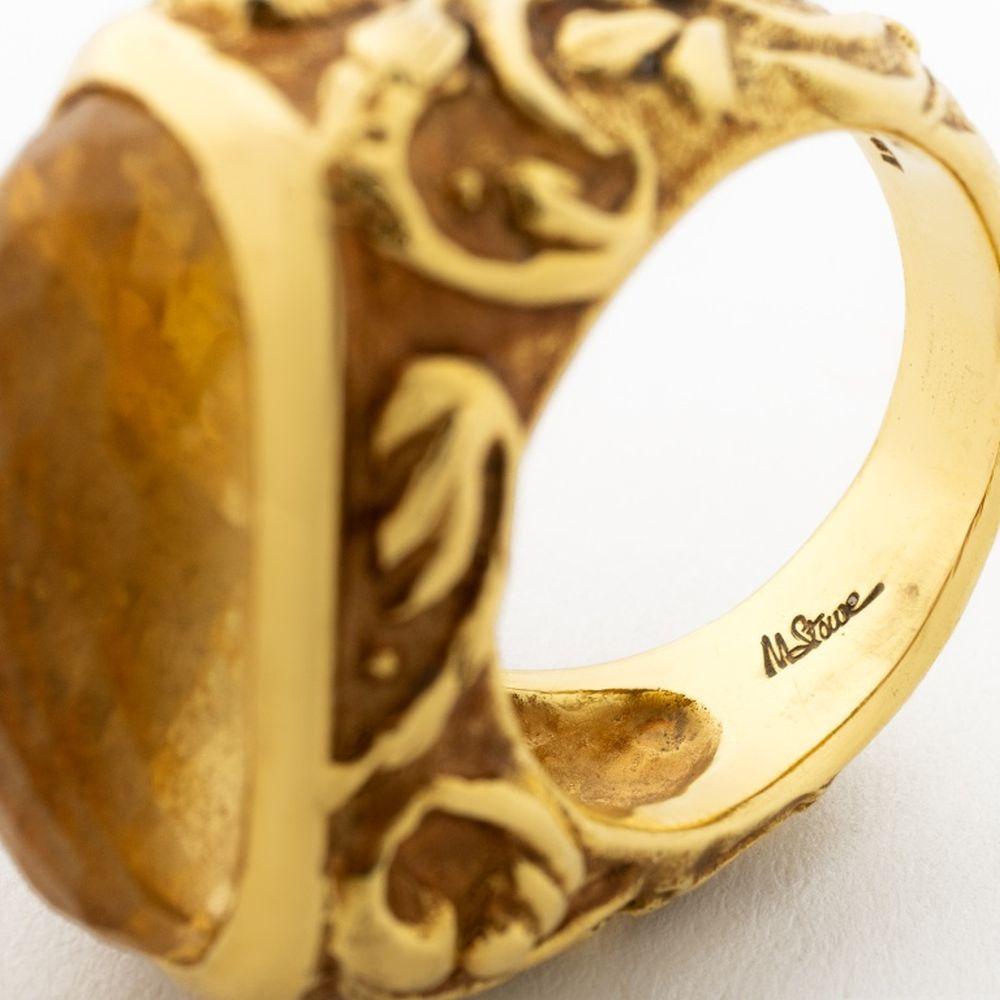 Marlene Stowe Bague en or jaune 18 carats avec citrine en vente 2