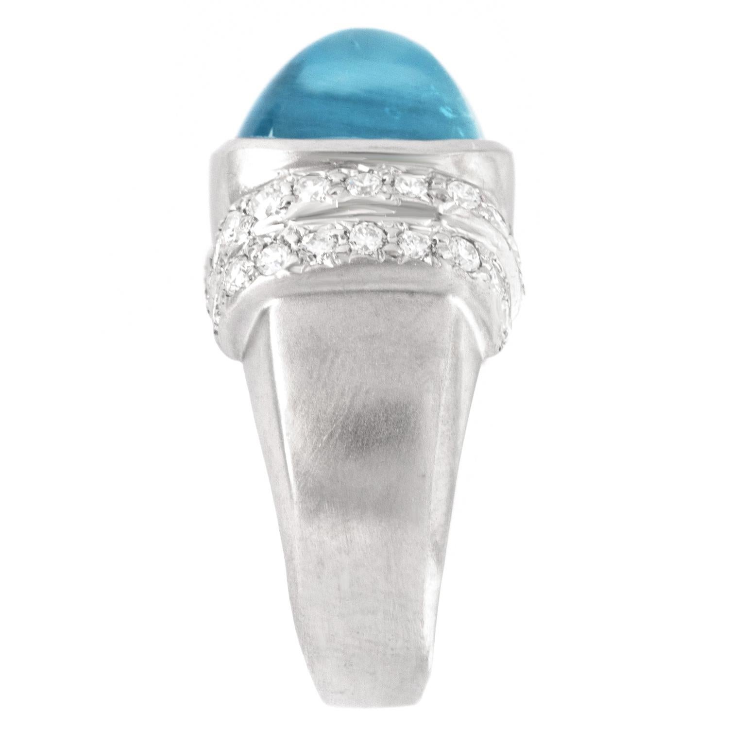 Marlene Stowe Aquamarine and Diamond Ring For Sale 2
