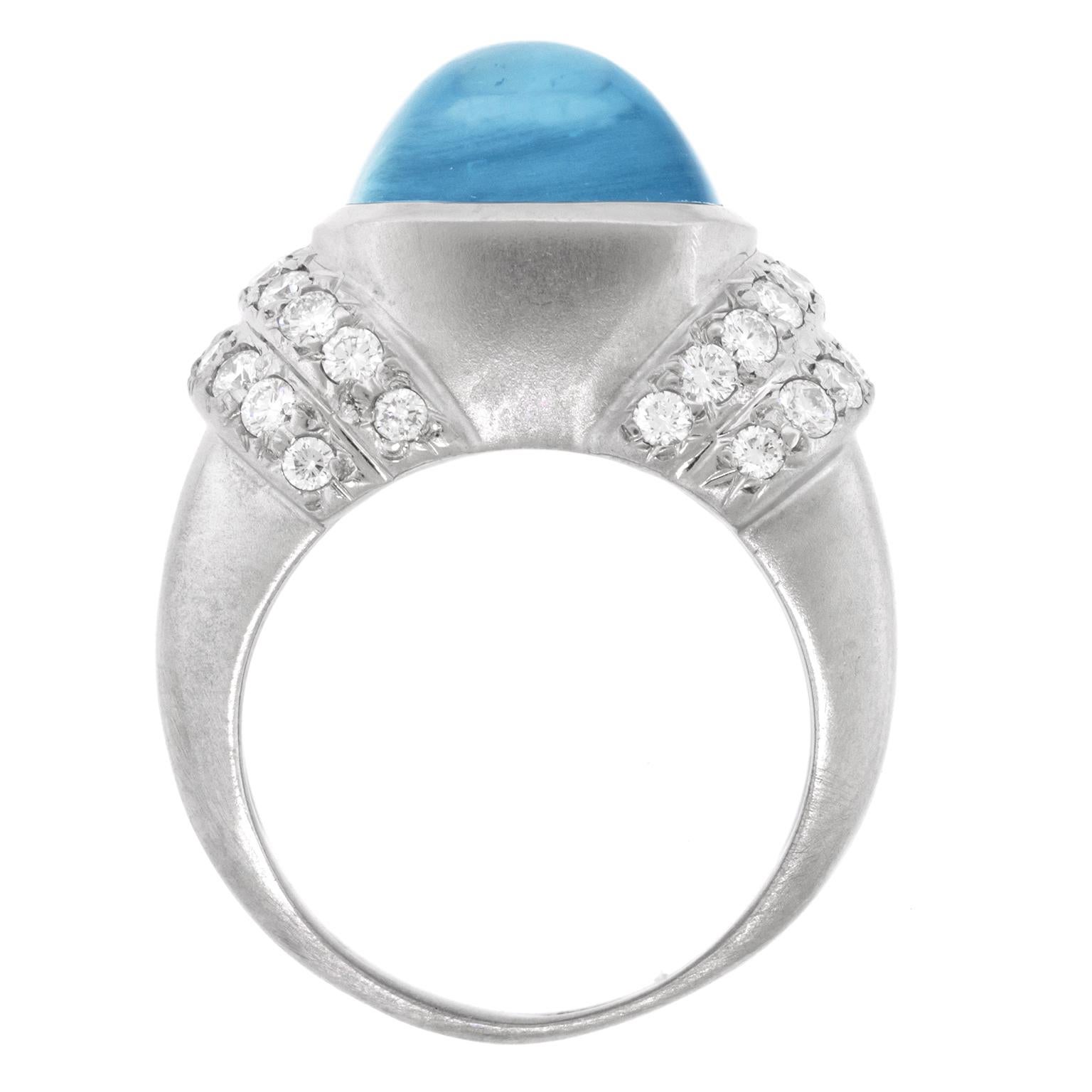 Marlene Stowe Aquamarine and Diamond Ring For Sale 4