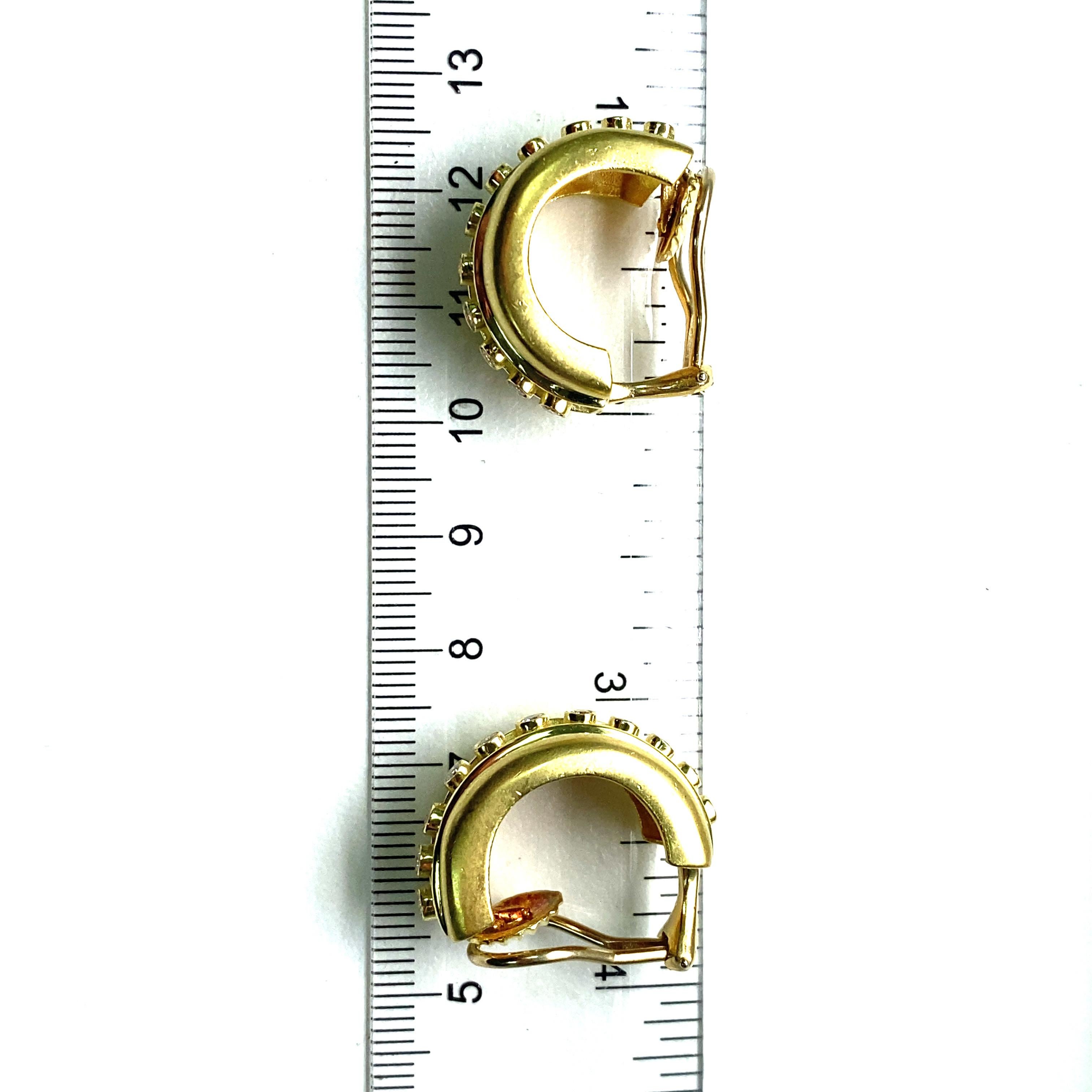 Marlene Stowe Bezel Diamond Hoop Earrings in 18k Yellow Gold 1