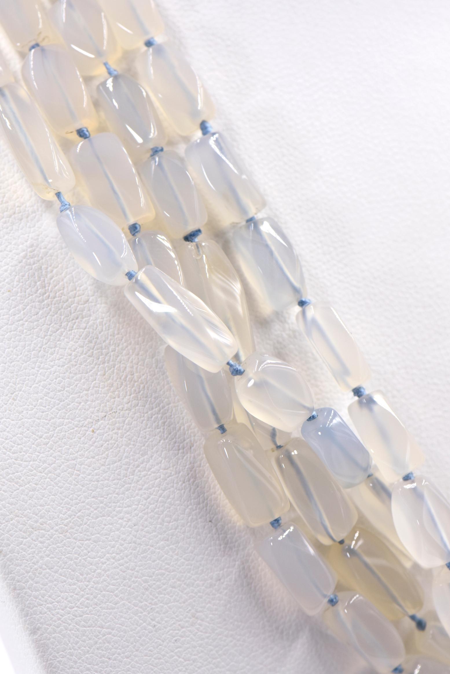 Collana in oro con perle di diamante e calcedonio di Marlene Stowe in vendita 4