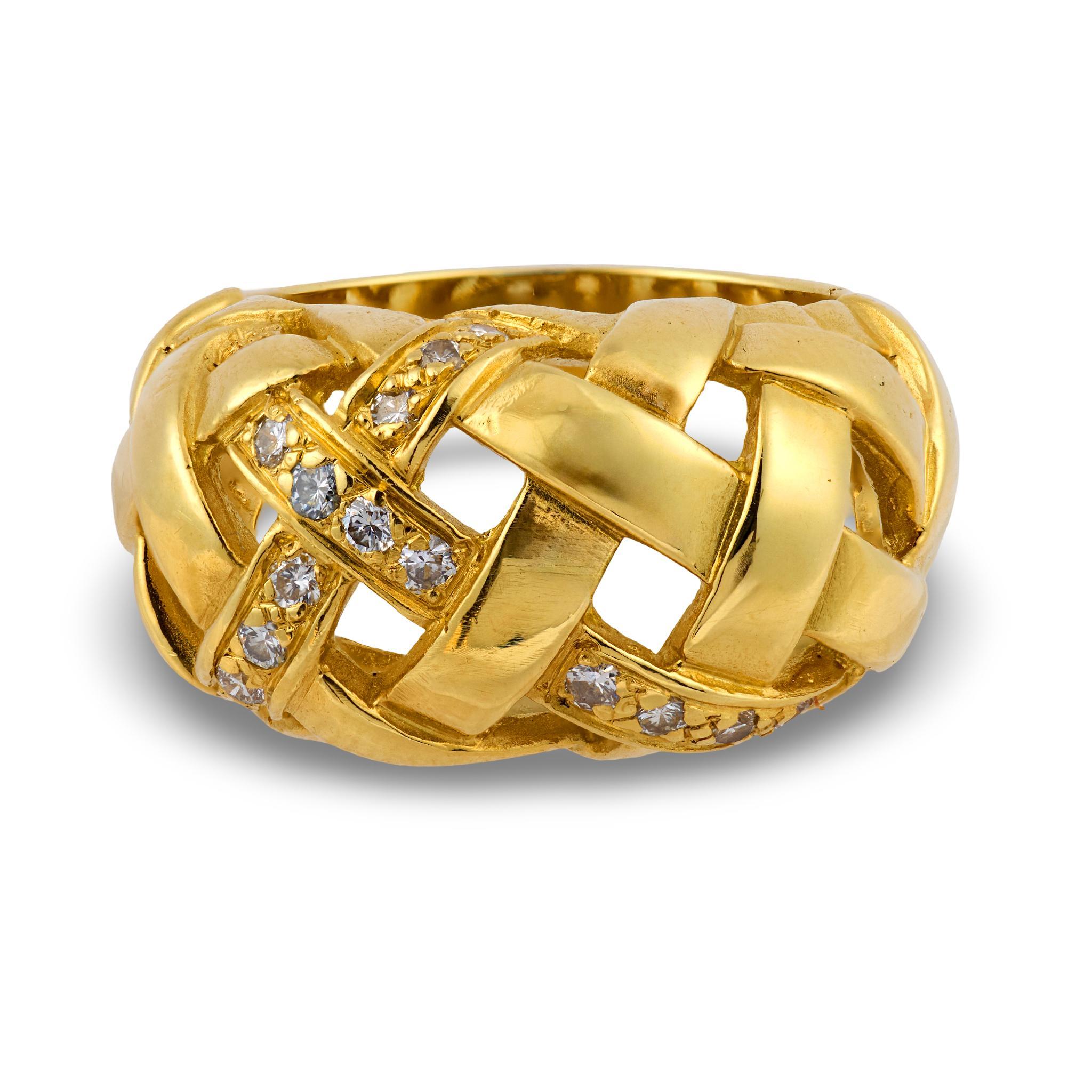 Marlene Stowe Diamantring aus 18k Gelbgold (Zeitgenössisch) im Angebot