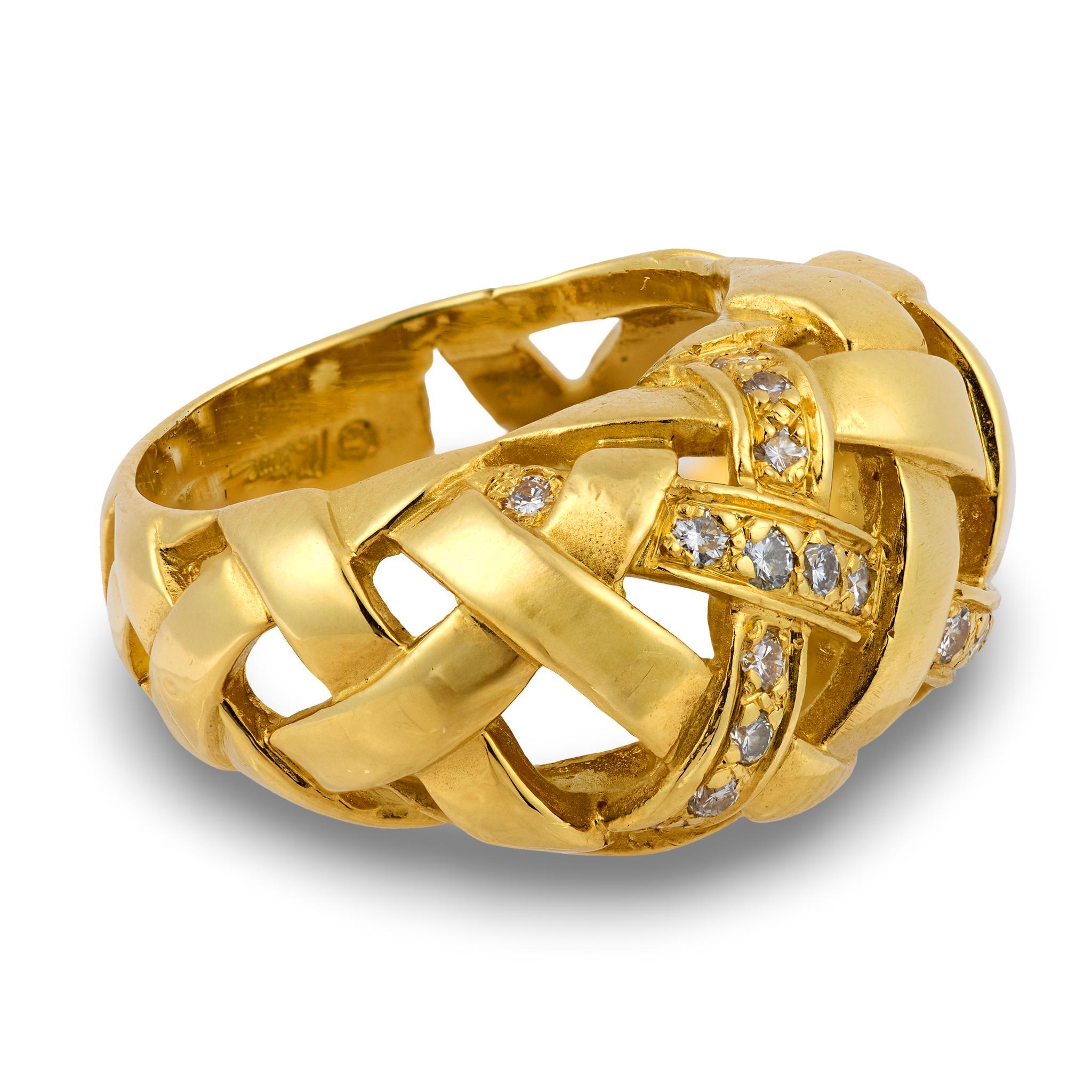 Marlene Stowe Diamantring aus 18k Gelbgold im Zustand „Gut“ im Angebot in Beverly Hills, CA