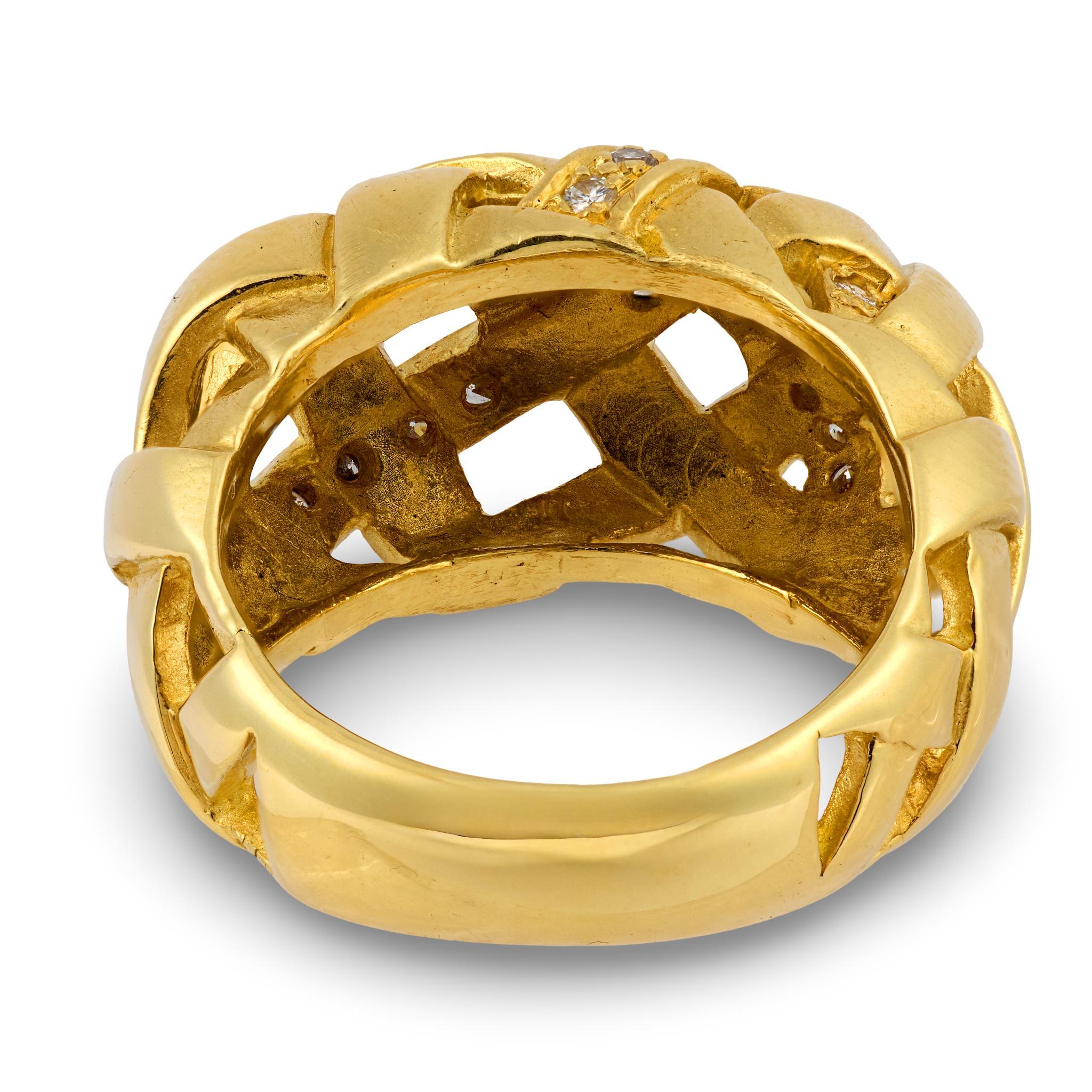 Marlene Stowe Diamantring aus 18k Gelbgold Damen im Angebot