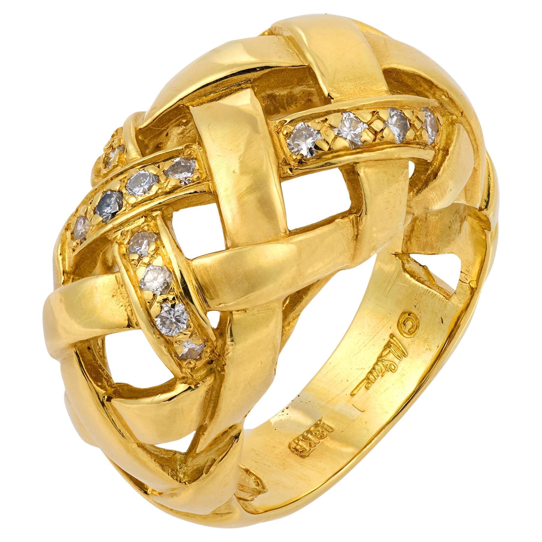 Marlene Stowe Diamantring aus 18k Gelbgold im Angebot