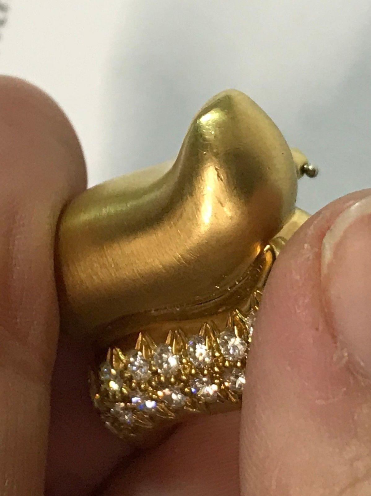 Marlene Stowe Diamond Double Wave Clip-On Earrings 18 Karat Yellow Gold 2