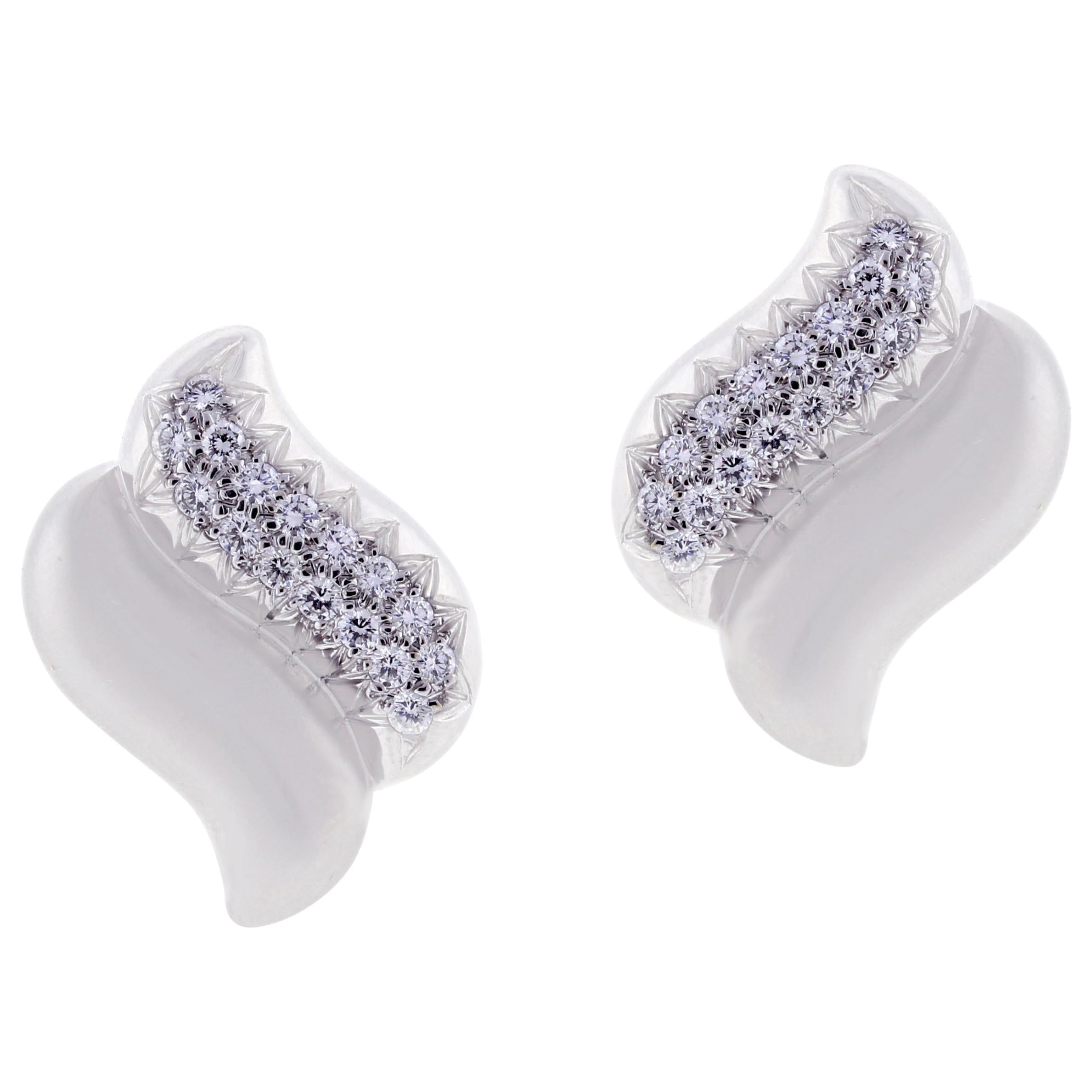 Marlene Stowe Double Wave Diamond Earrings
