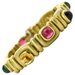 Marlene Stowe Tourmaline, Amethyst and Citrine 18 Karat Gold Gemstone Bracelet