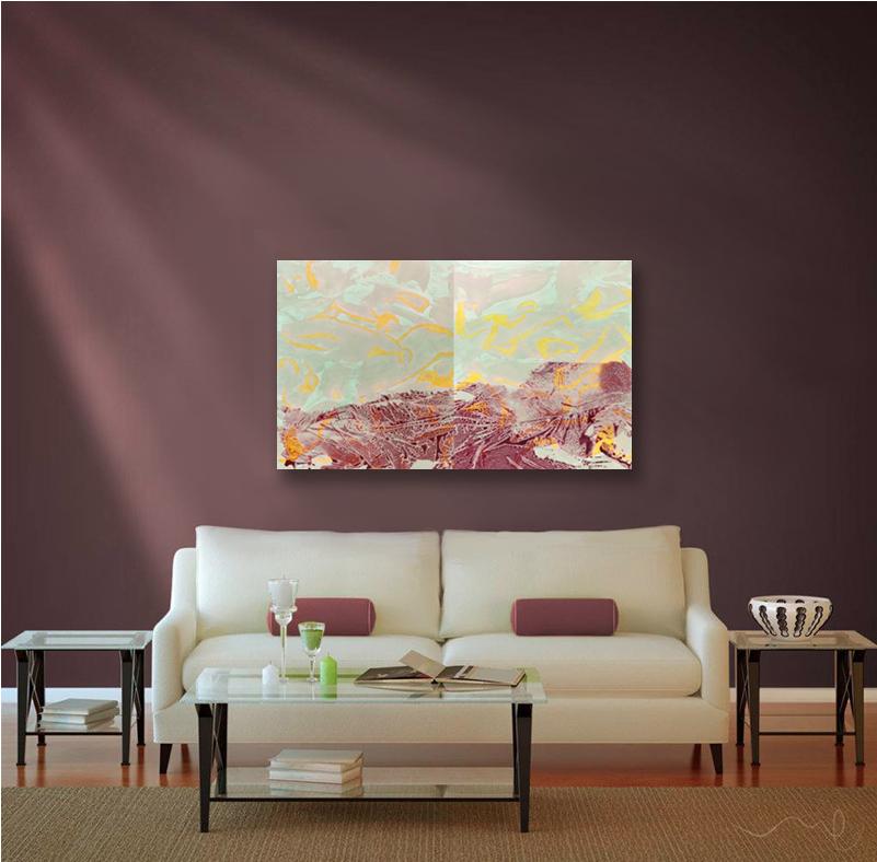Crossing Over - Abstract Mountain Landscape Painting For Sale 1
