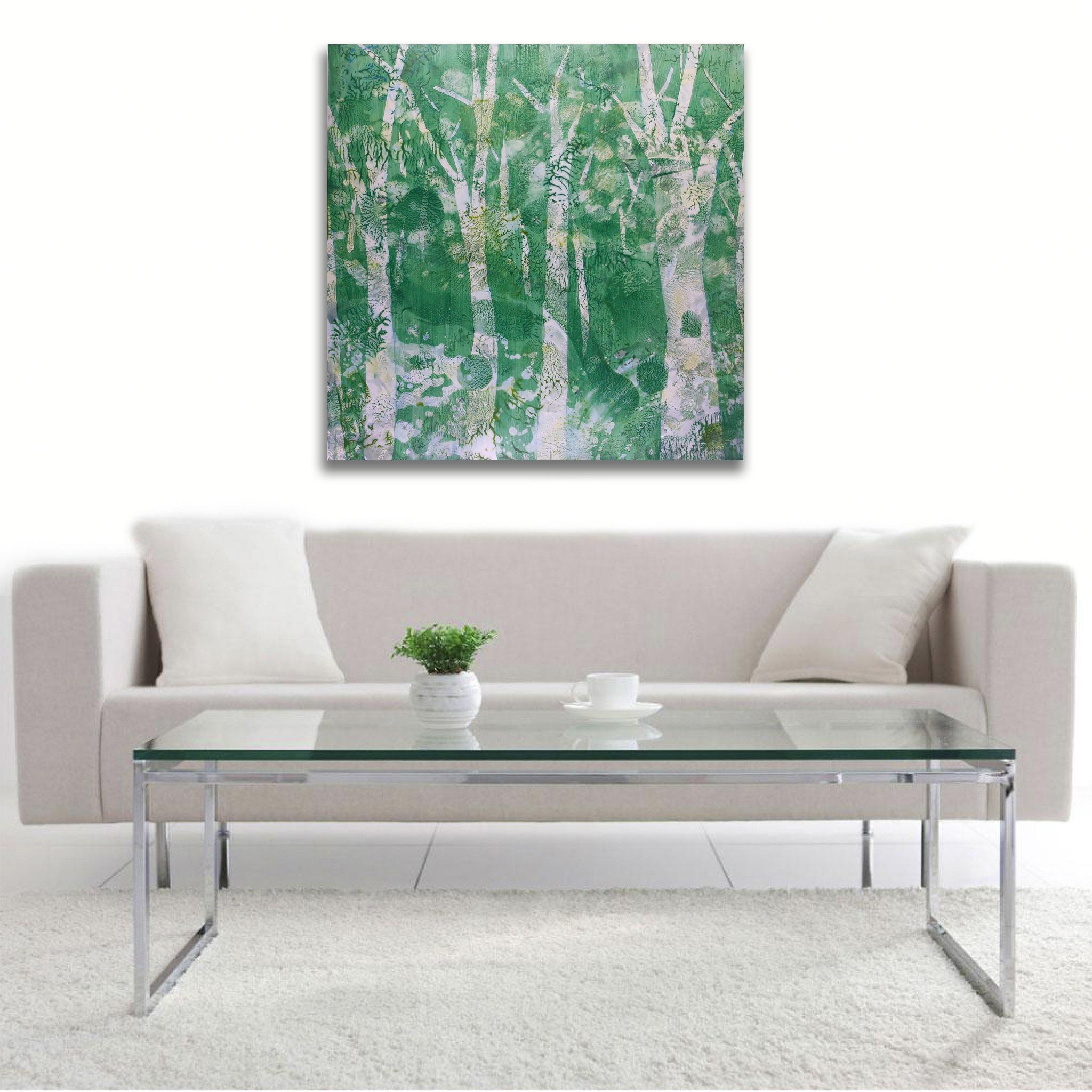 Green Geishas - Abstract Tree Painting For Sale 1