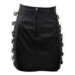 Jupe en cuir noir Marley