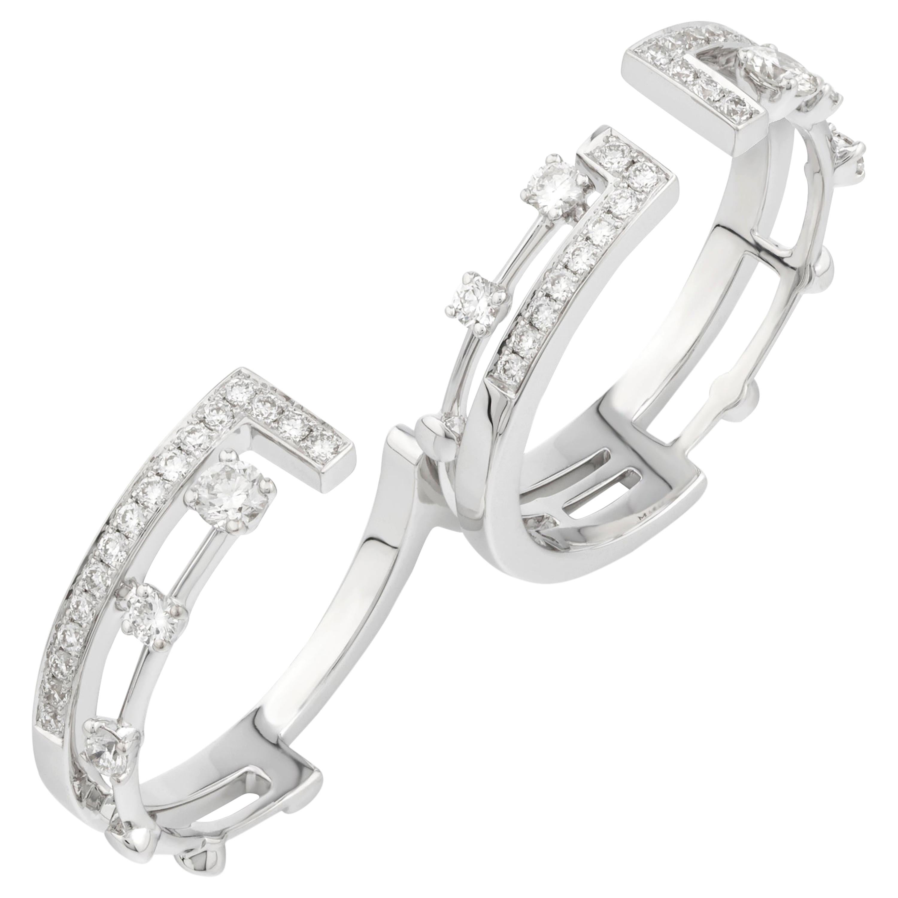 Marli New York 18 Karat Gold and Diamond Avenues Multi-Finger Ring For Sale