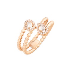 Marli New York 18 Karat Gold Rock Twin Ring