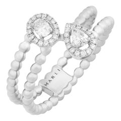 Marli New York 18 Karat Gold Rock Twin Ring