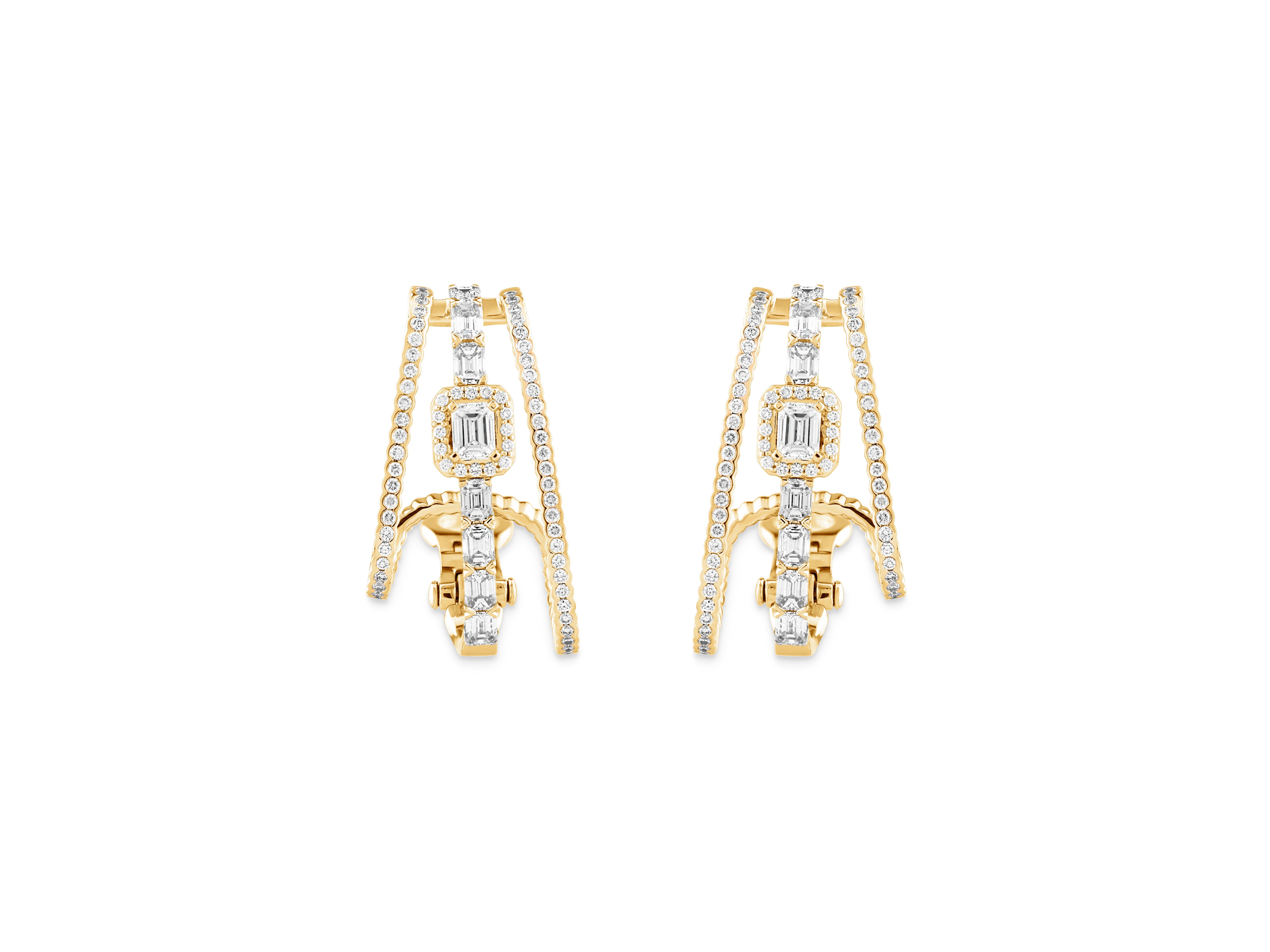 The FIFI Emerald Statement Earrings offer understated style elevated with a chic downtown flair. This collection is for the girl on the go who understands that even the simplest accents have a powerful impact. Available in 18K white, rose, and