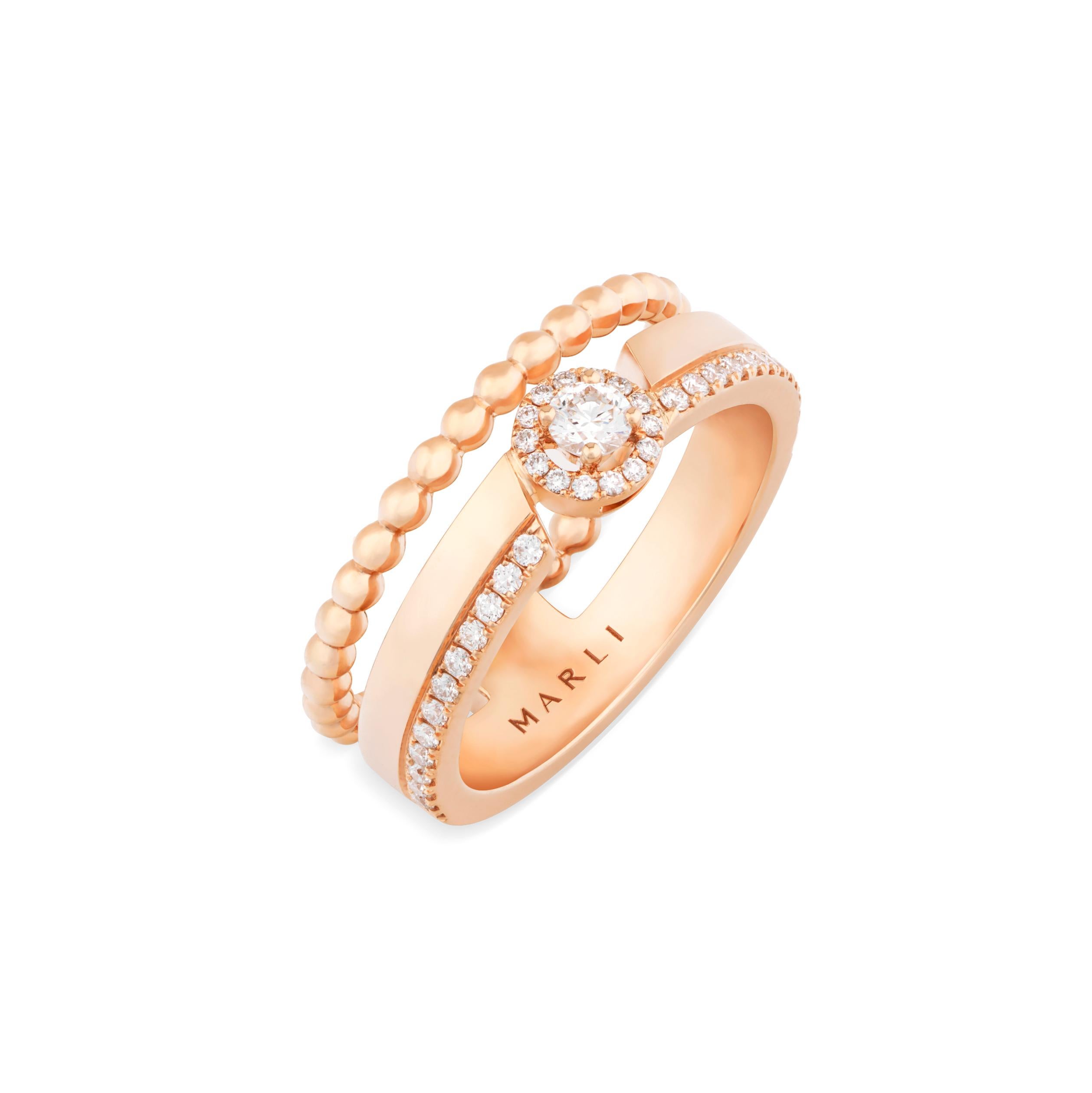 Sugar crystallized onto a string, like candy an assortment of  diamonds in various shapes. Vintage gems re-imagined as  sassy luxury treats.
Relish the remarkable flavor of wonder. The sweet and sassy Rock Round Ring is available in 18K white,