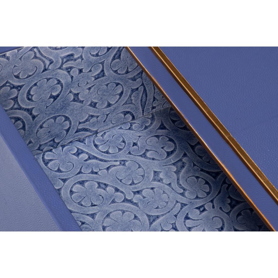 A. Marlin Blue Modern Nachttisch (Leder) im Angebot