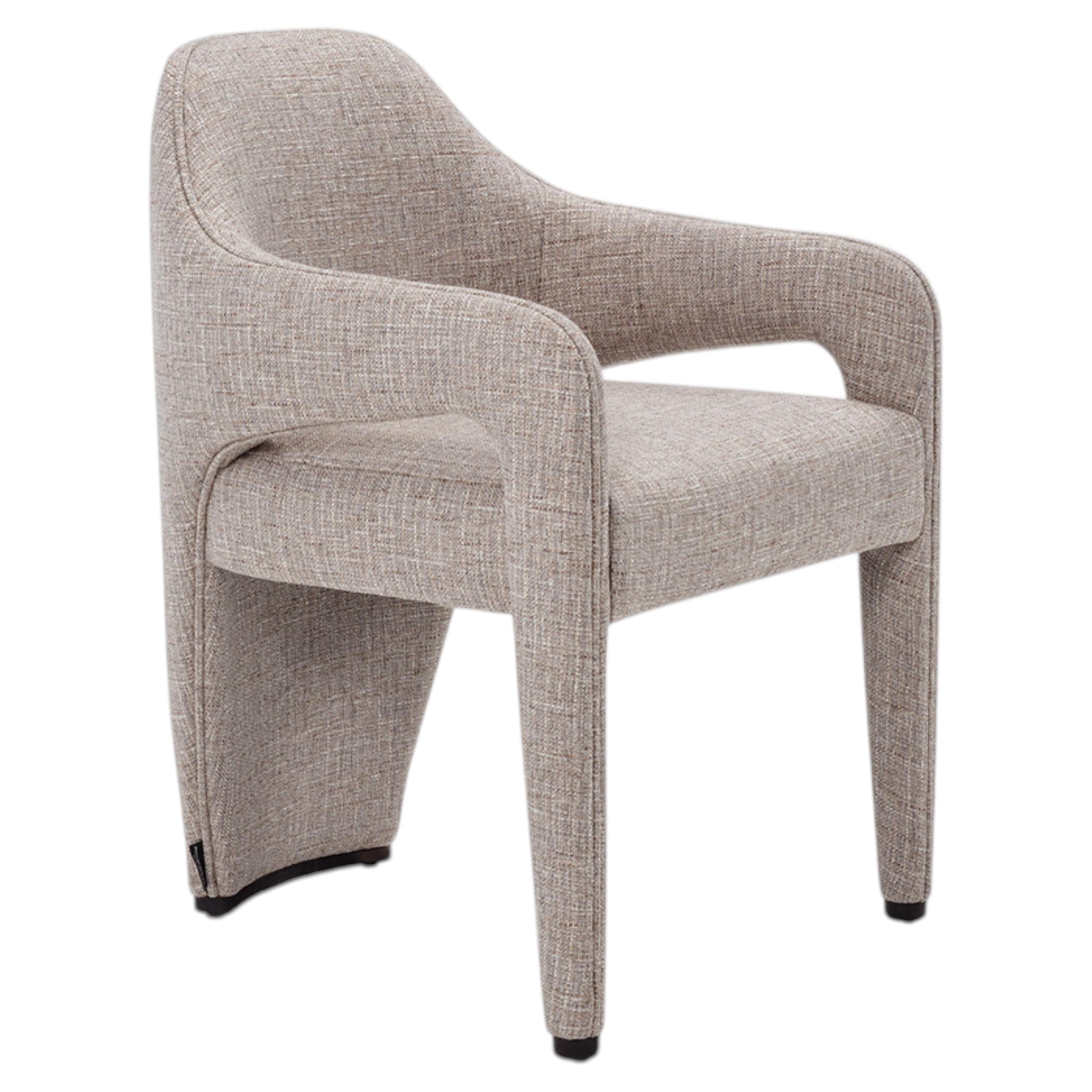 Marlon Modern Dining Chair, Upholstered Fabric, Solid Wood, Portugal
