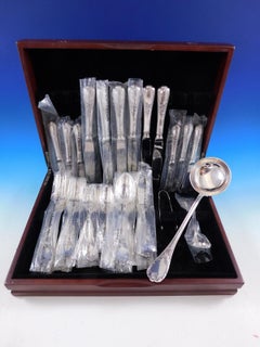 Marly by Christofle France Silverplate Flatware Service Set 51 Pcs Dinner Unused