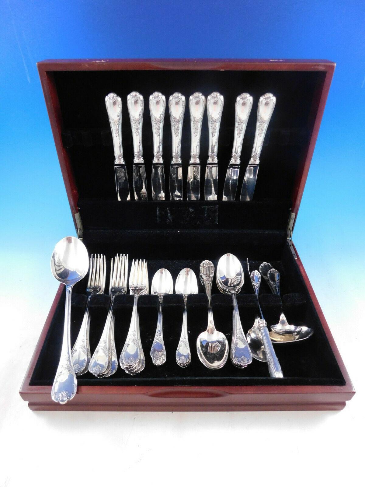 Marly by Christofle France estate silverplate flatware set, 45 pieces. This set includes:

8 knives, 9