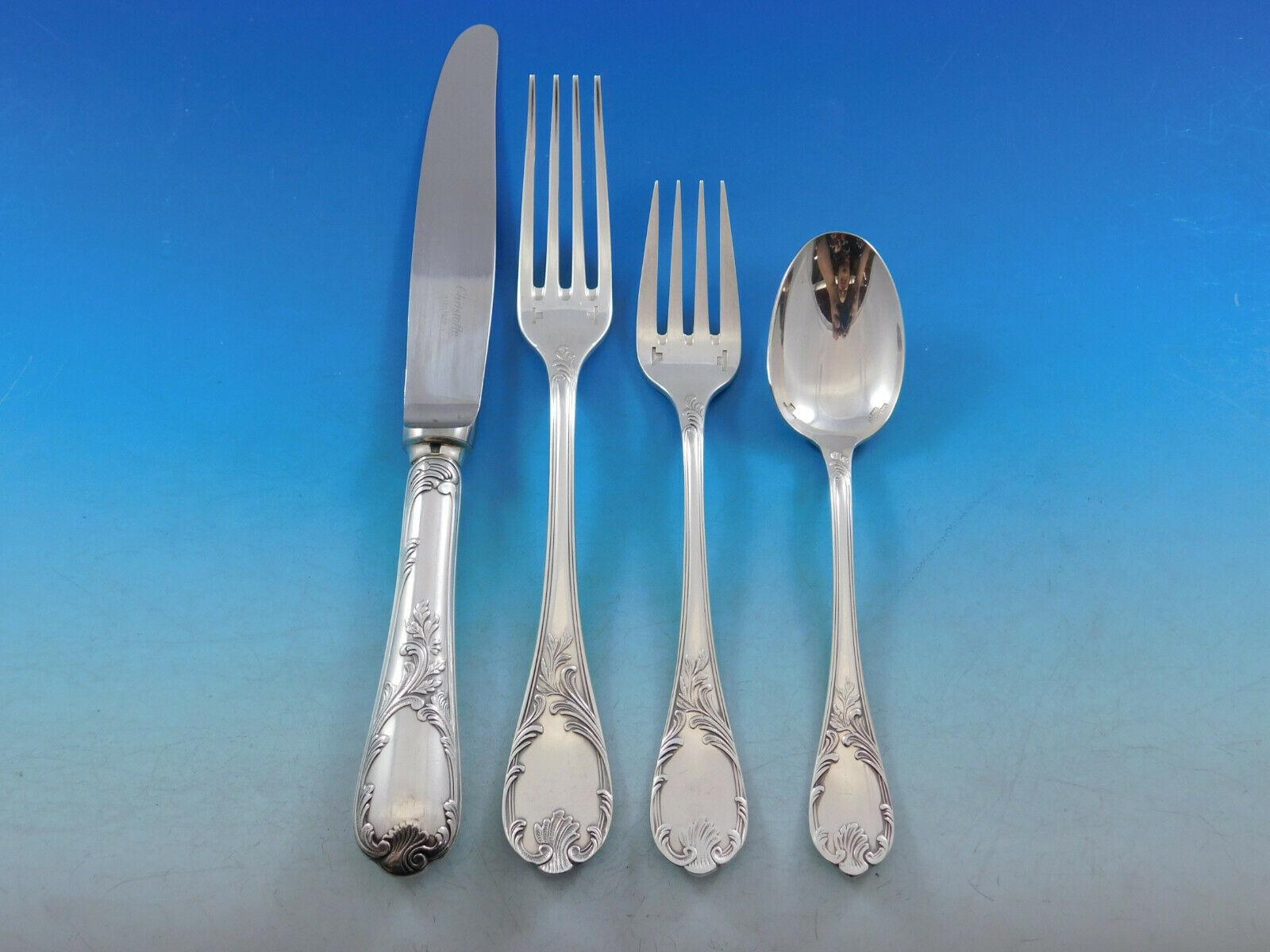 Marly by Christofle France Silverplate Flatware Set for 8 Service 45 Pieces In Excellent Condition In Big Bend, WI