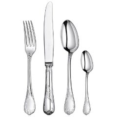 Marly by Christofle Paris France Silver Plated 48 Piece Flatware Set Dinner