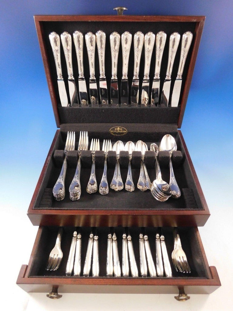 Marly by Christofle Silver Plate Flatware Set Service for 12 Dinner 84