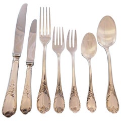 Marly by Christofle Silver Plate Flatware Set Service for 12 Dinner 84 Pc France