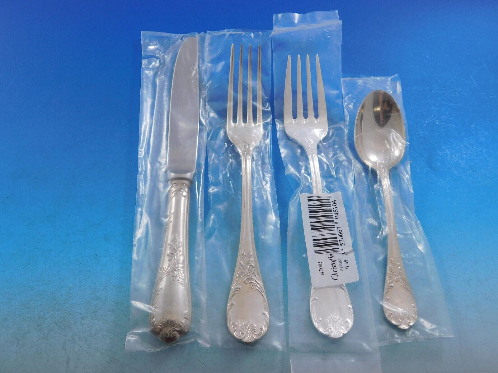 Marly by Christofle Sterling Silver Flatware Service Set 134 Pcs Dinner Unused In Excellent Condition In Big Bend, WI