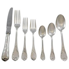 Antique Marly by Christofle Sterling Silver Flatware Set 8 Service Dinner 63 Pcs France