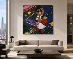 « In Search Of » - Acrylique sur toile, 48 x 48 pouces, par Marly McFly