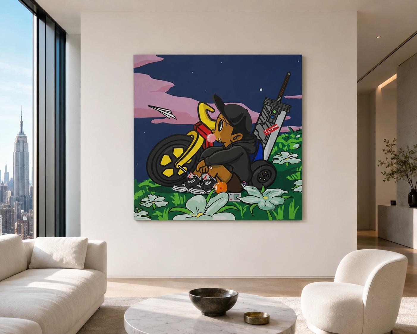 Where the Wind Blows, Street Art, Pop Art, Acrylic on Canvas by Marly McFly