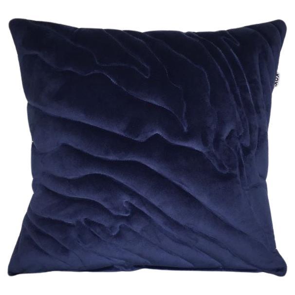 Modern MARMA Organically Quilted Velvet Cushion By Kunaal Kyhaan For Sale