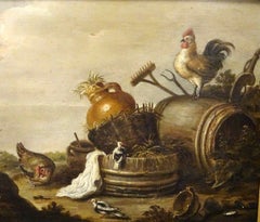 Chickens & Other Birds In A Farmyard, 18th Century