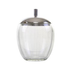 Vintage Marmalade Jar, Blown Glass and Sterling Silver by E. Dragsted & Holmgaard, 1951