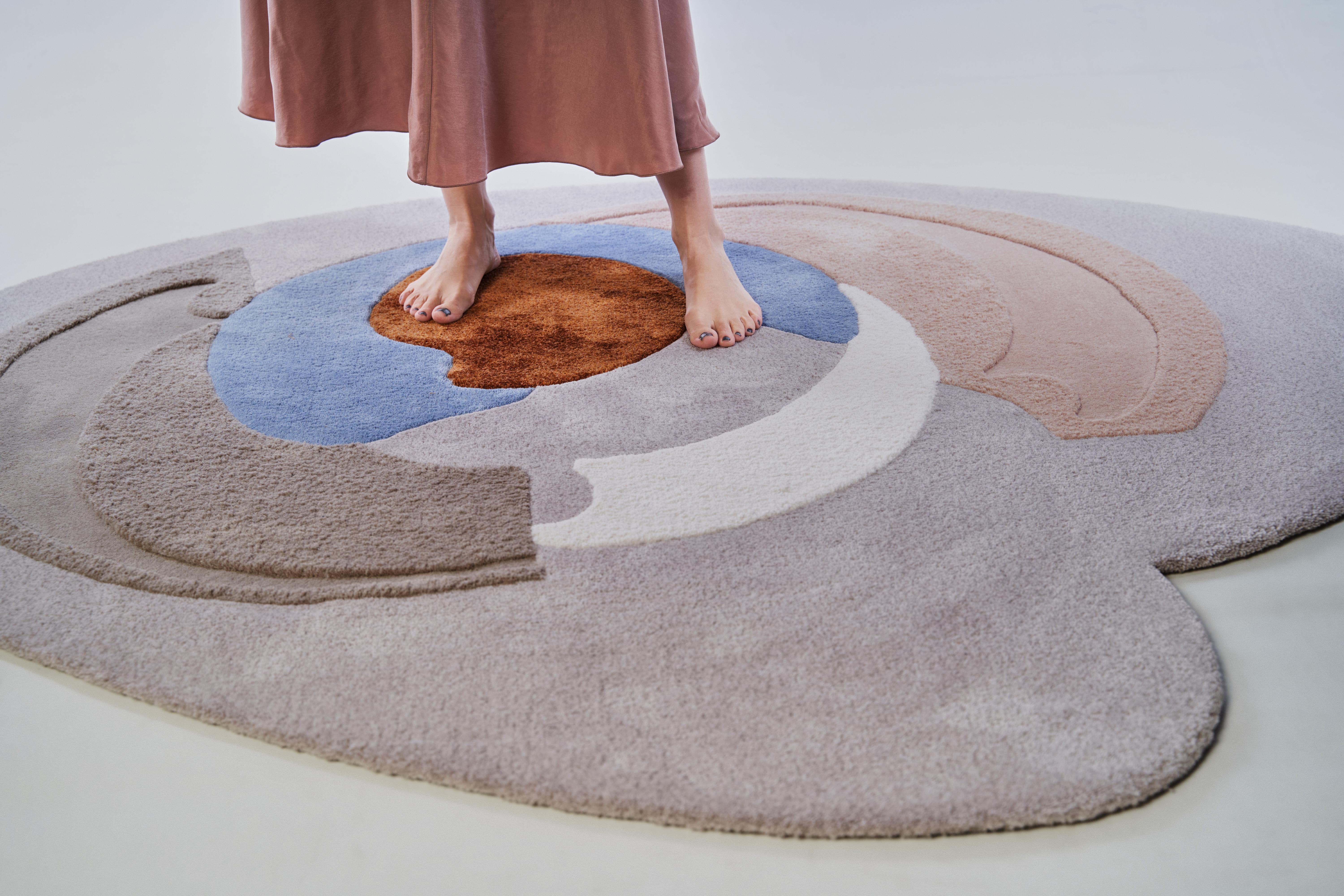 Turkish Ki no2 Rug by Studio Marmi / Hand tufted wool contemporary rug For Sale