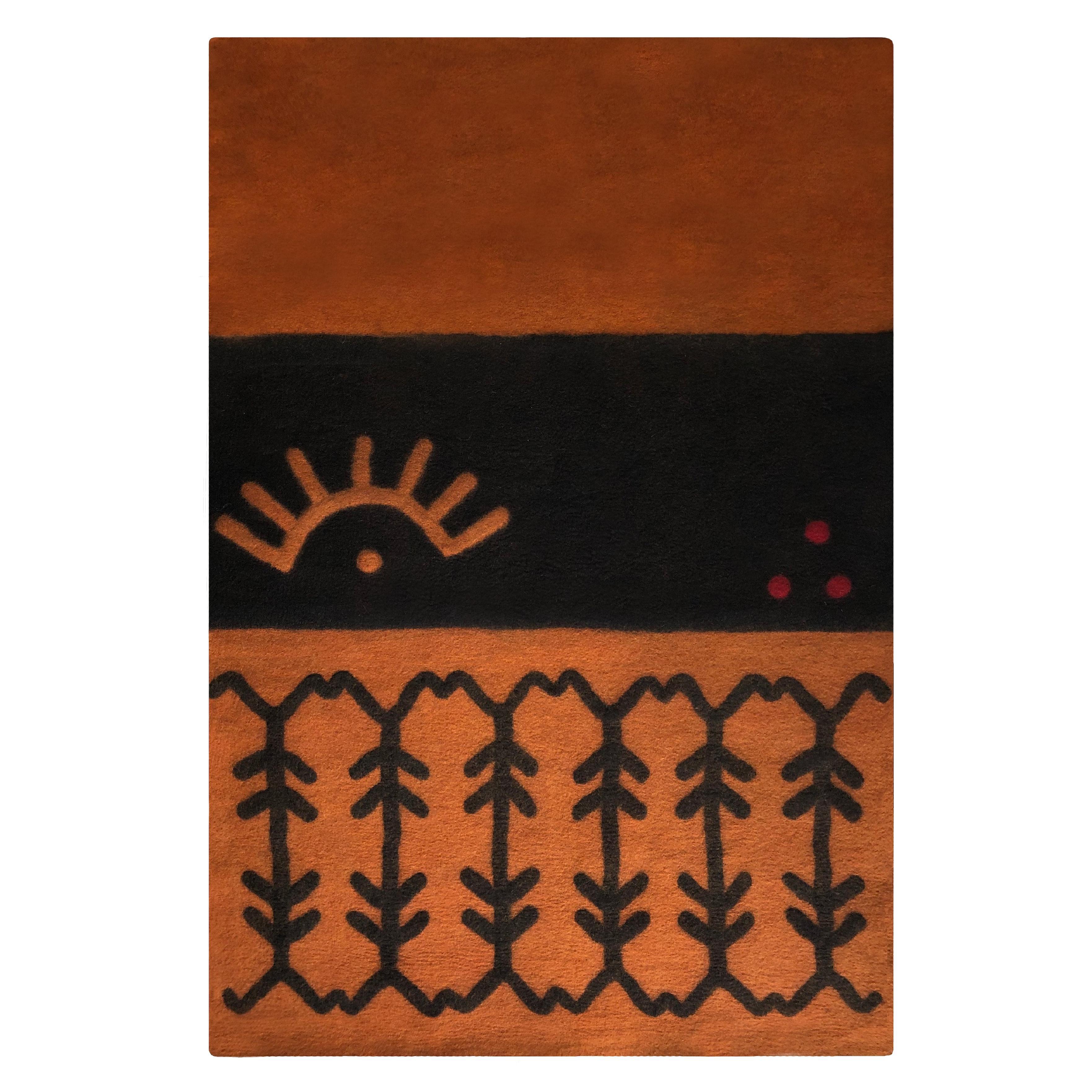 Marmi Kozmos zeitgenössische Filzteppich-Kollektion _The Sun and Prosperity Rug