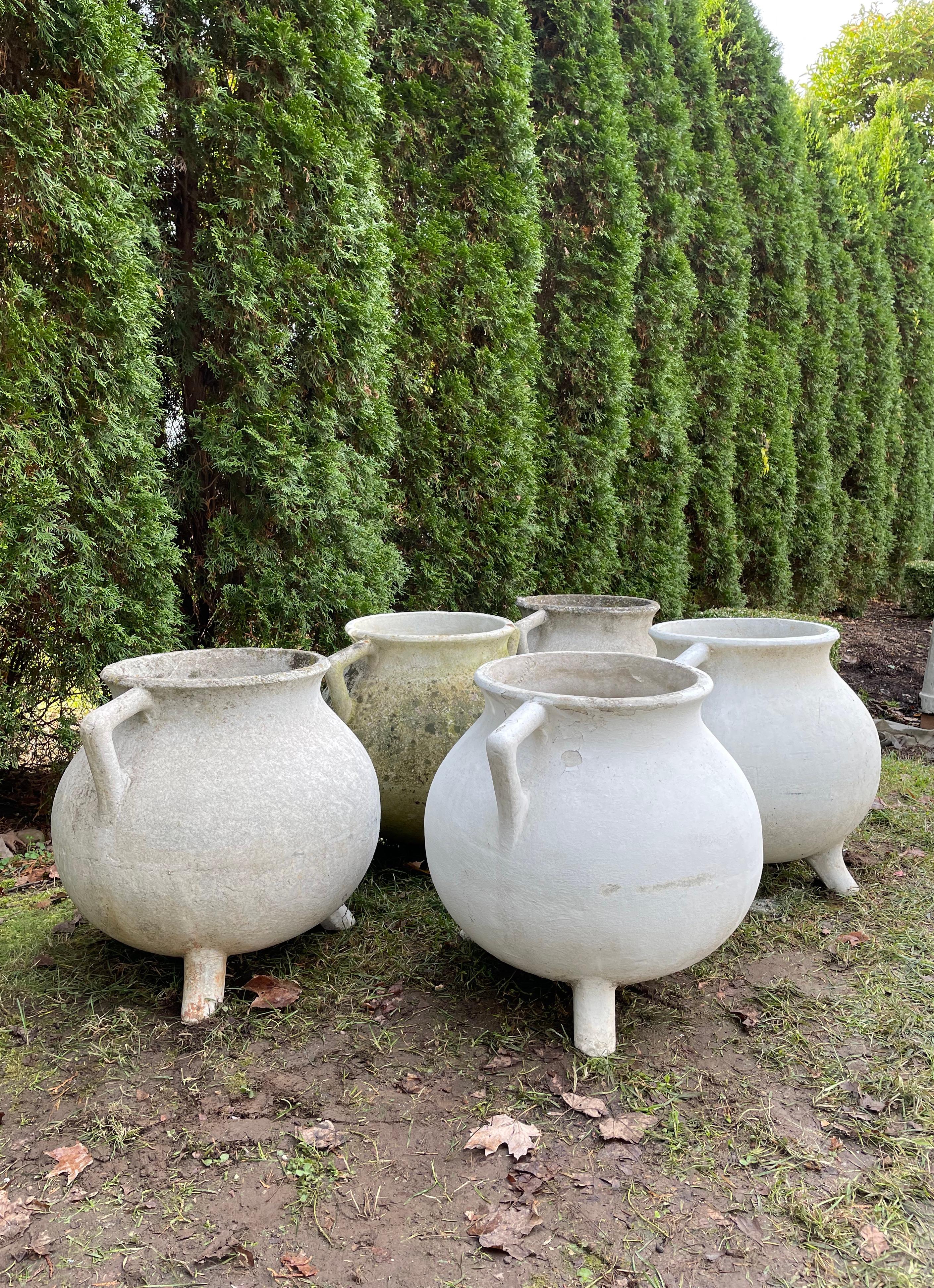Mid-Century Modern Marmite Cauldron-Form Planters Designed by Willy Guhl For Sale