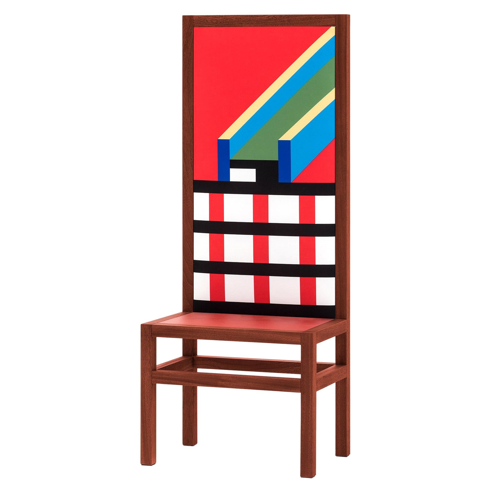 Marmo Chair in Wood by Nathalie Du Pasquier for Post Design Collection/Memphis