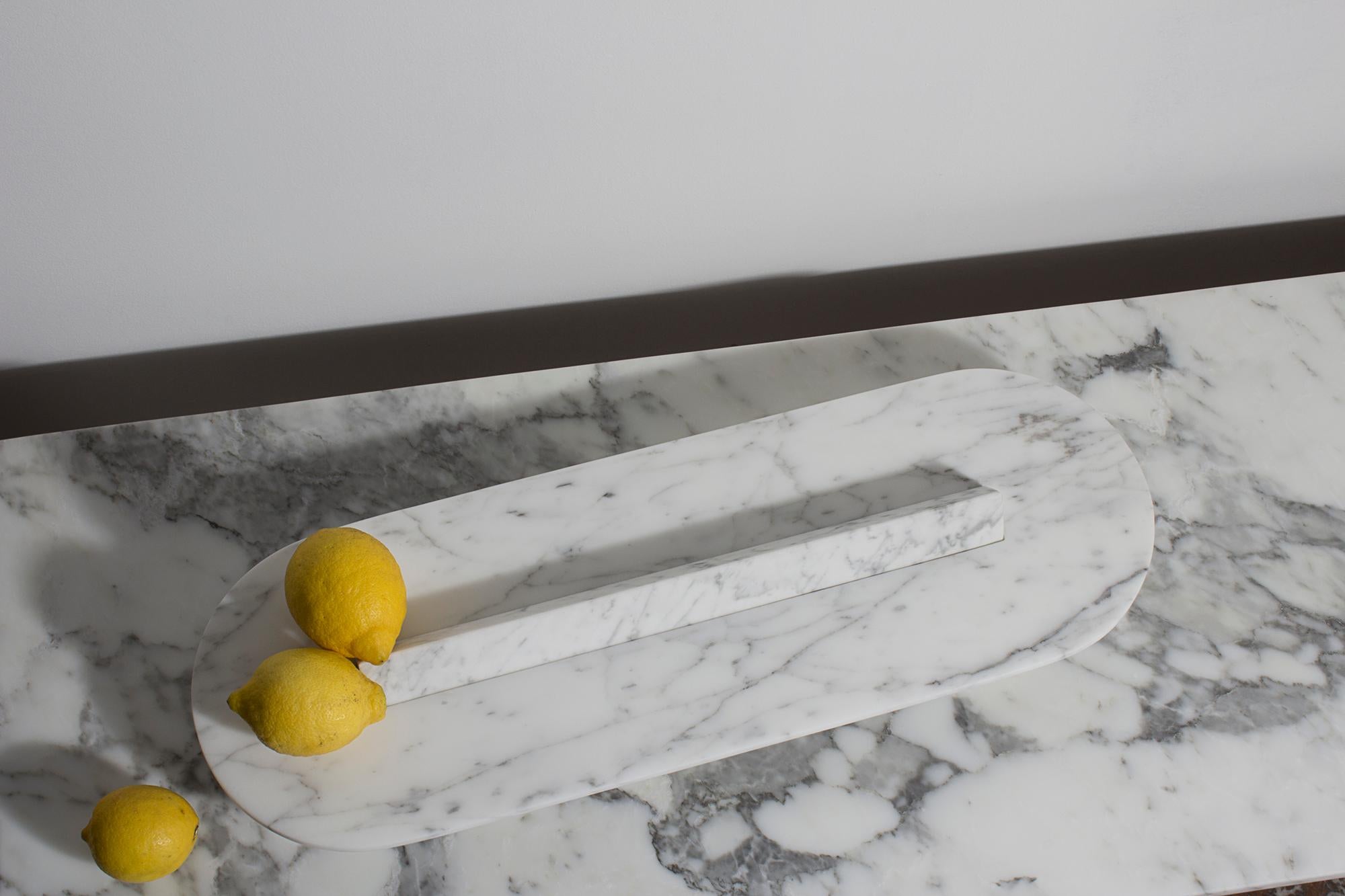 Marmo Domestico Alfredo Consolle en marbre blanc Arabescato, poli mat Neuf - En vente à AVENZA CARRARA, IT