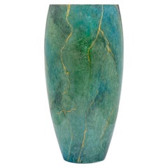 Jarrón alto Marmo verde con oro de Griffe Montenapoleone by Vetrerie di Empoli