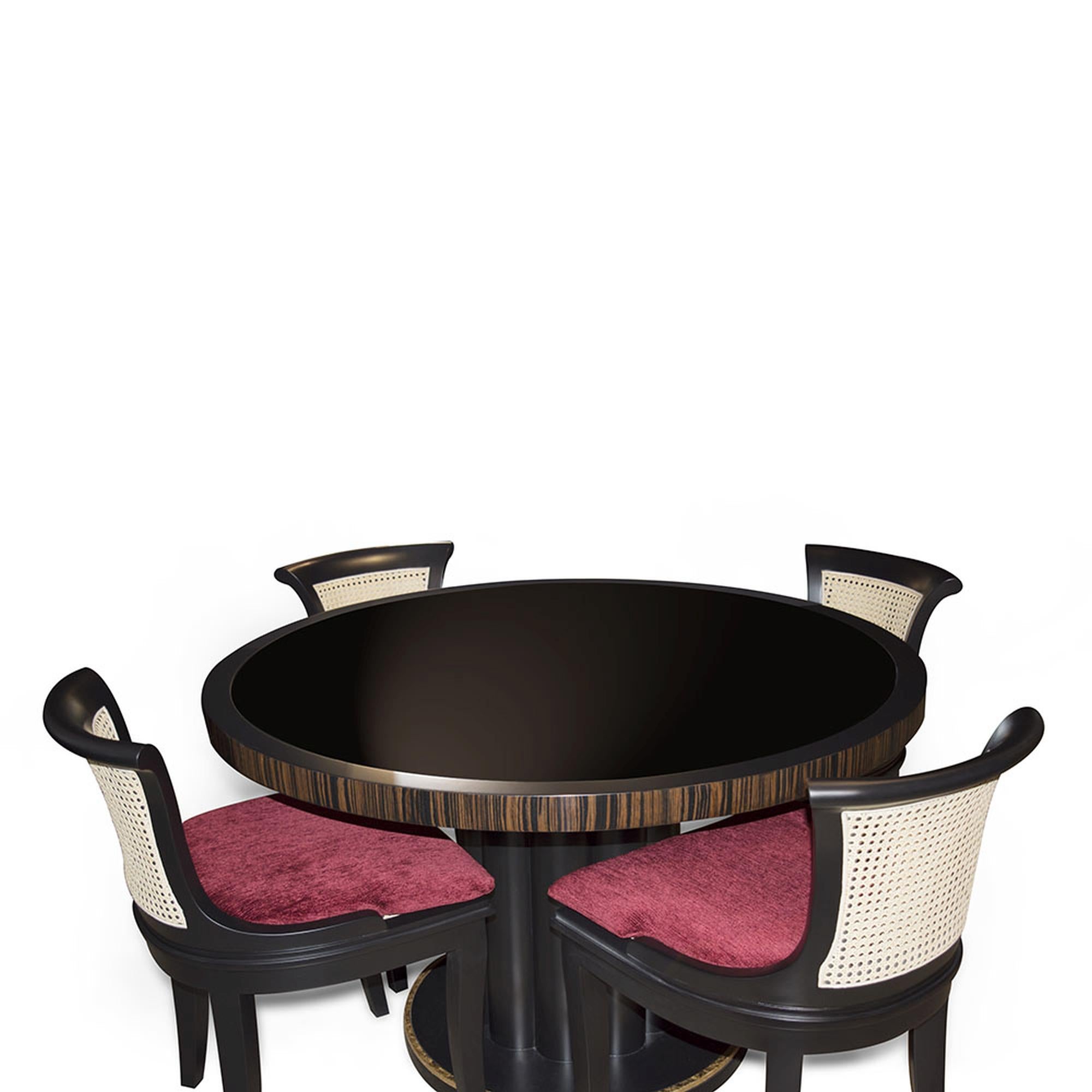 Modern Marmont Game Table Chair in Ebony & Crimson by Innova Luxuxy Group For Sale