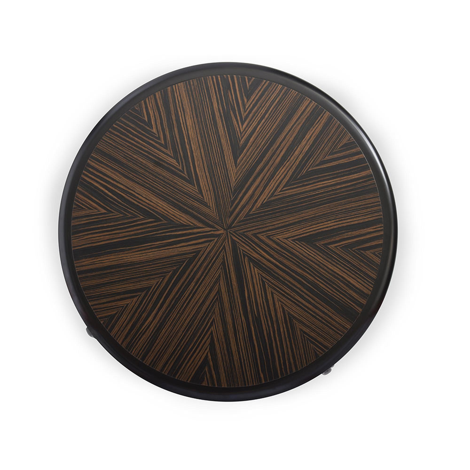 Modern Marmont Side Table in Lacquered Ebony & Macassar Wood by Innova Luxuxy Group For Sale
