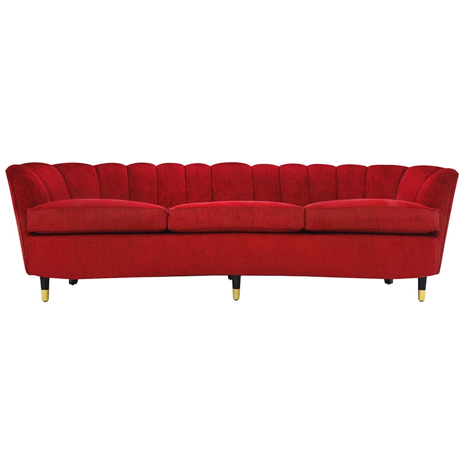 Marmont Sofa in Ebony & Crimson by Innova Luxuxy Group For Sale