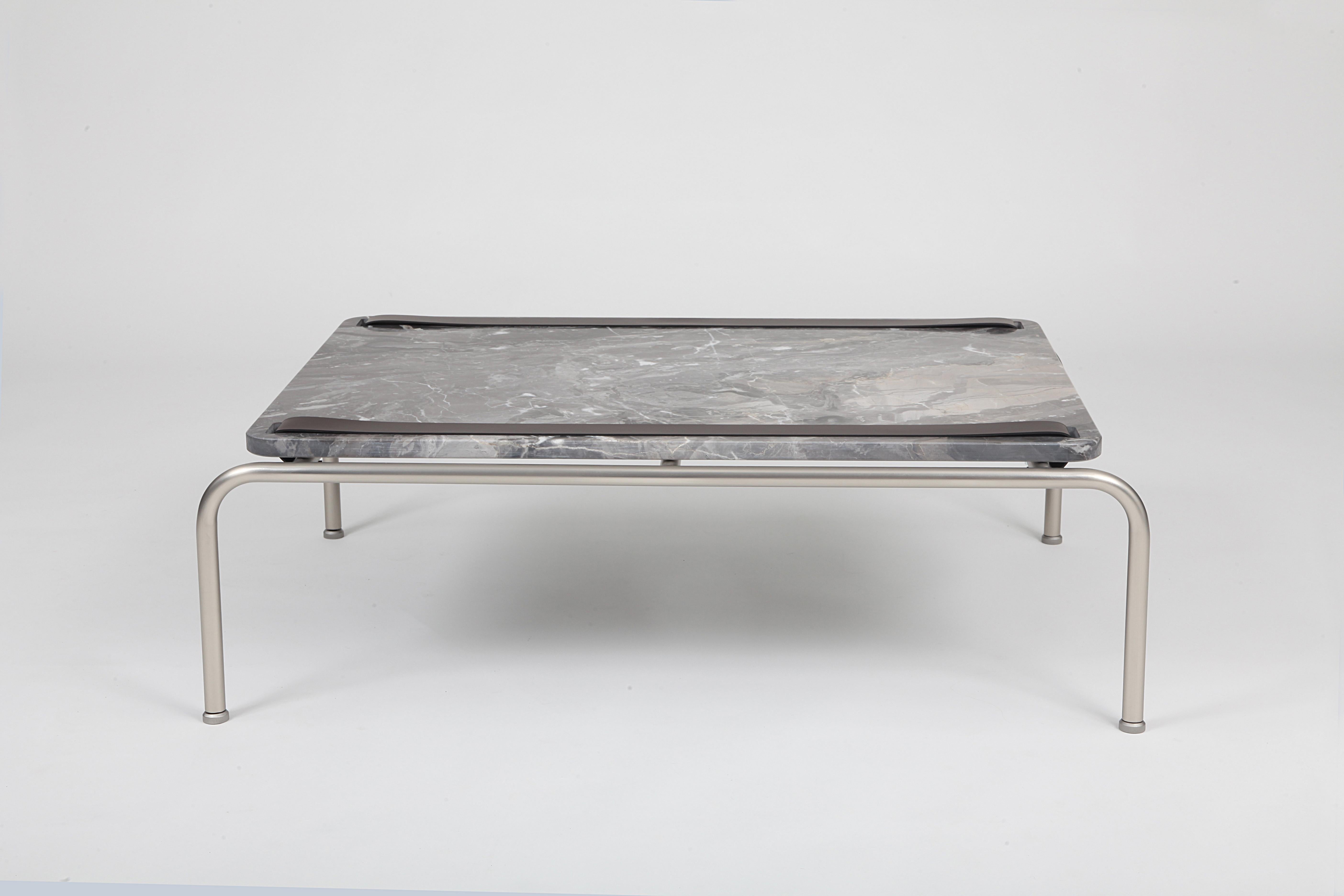 italien Table basse en marbre blanc Marmorino Dover par Dalmoto en vente