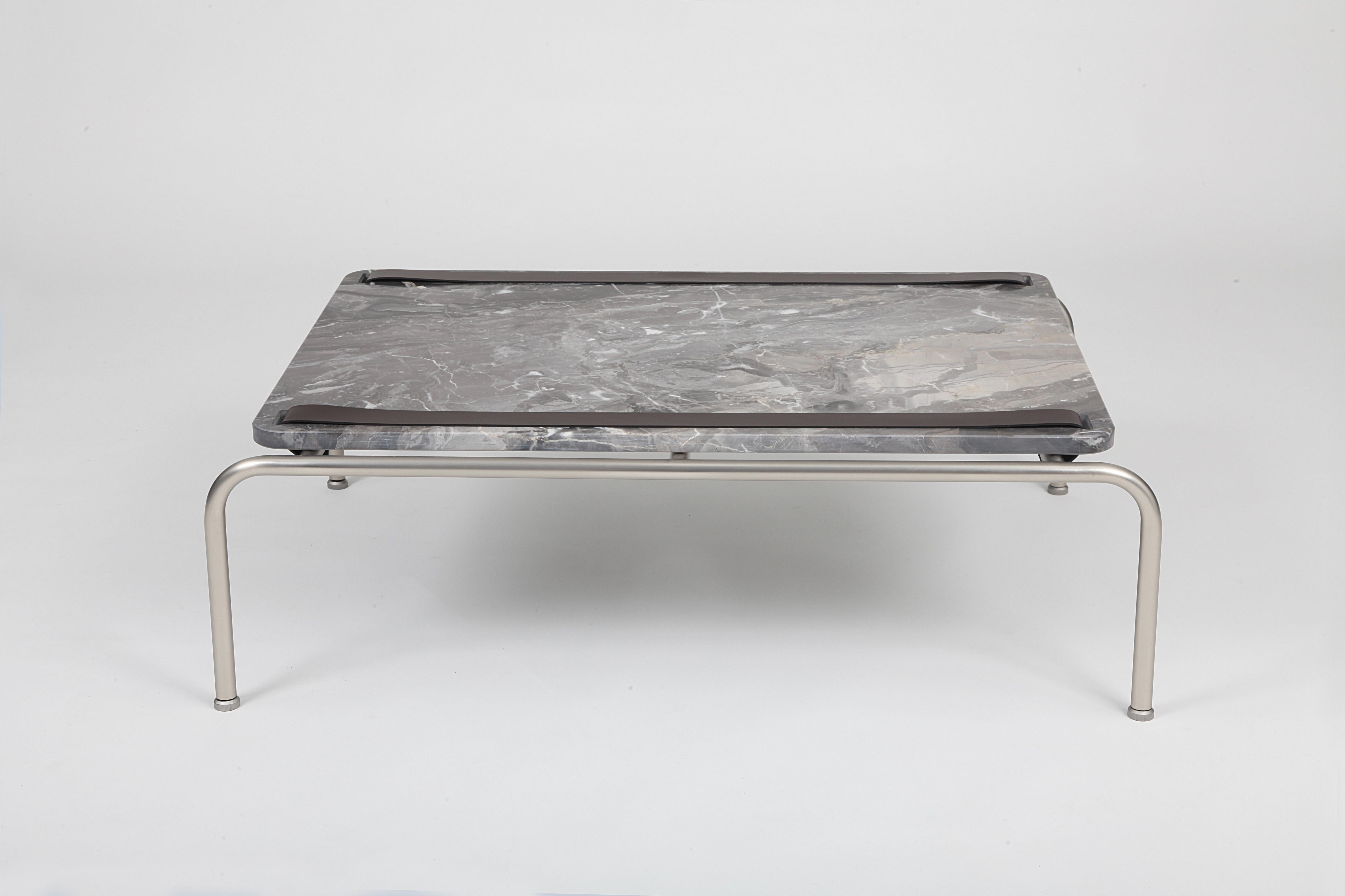 Other Marmorino Dover White Marble Coffee Table by Dalmoto For Sale