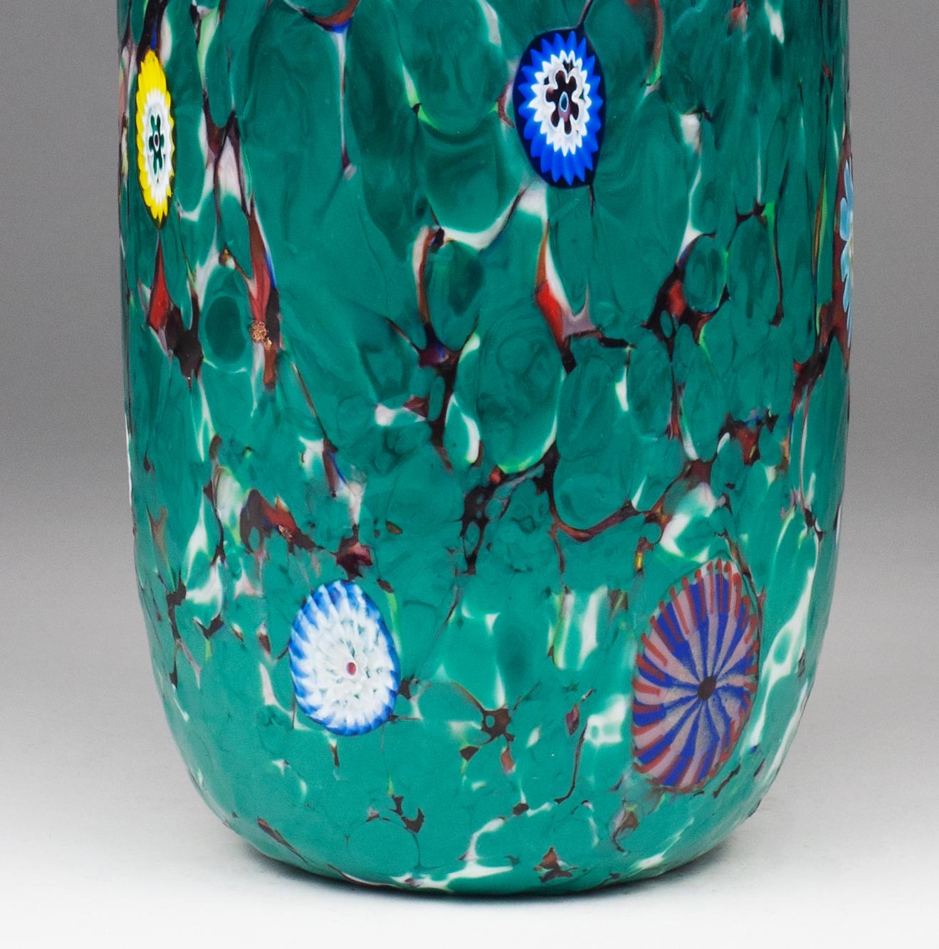 Hand-Crafted MARMORINO, Murano glass vase by Fratelli Toso, 1955