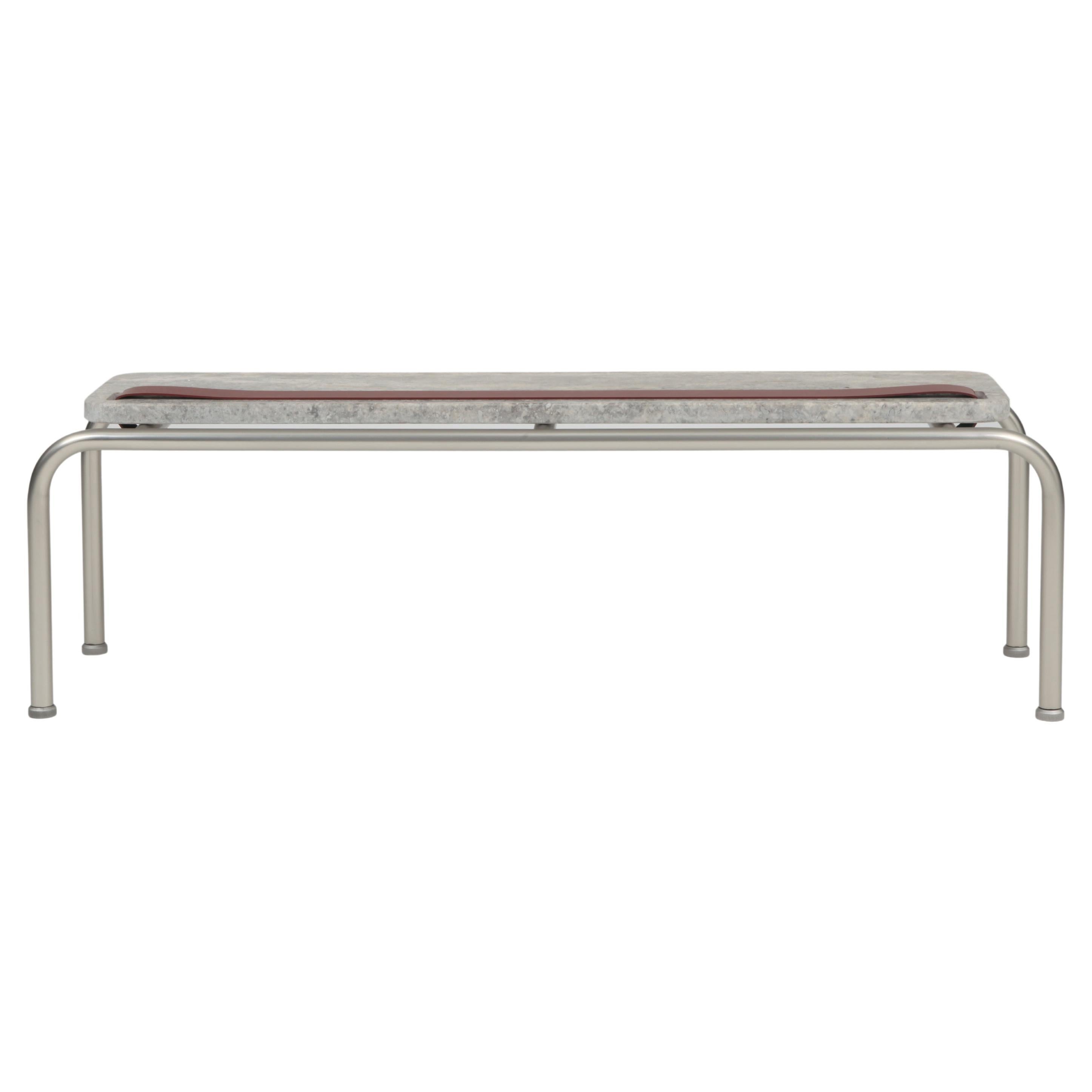 Marmorino side table in marmo Travertino Titanium di Dalmoto  For Sale