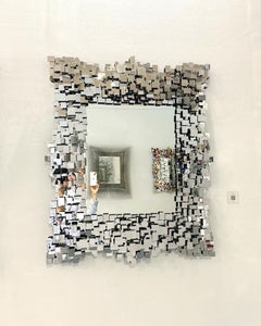 Marmoris (Silver) Miroir sculptural contemporain néo-baroque