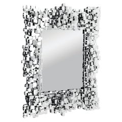 Marmoris (Silver) Miroir sculptural contemporain néo-baroque